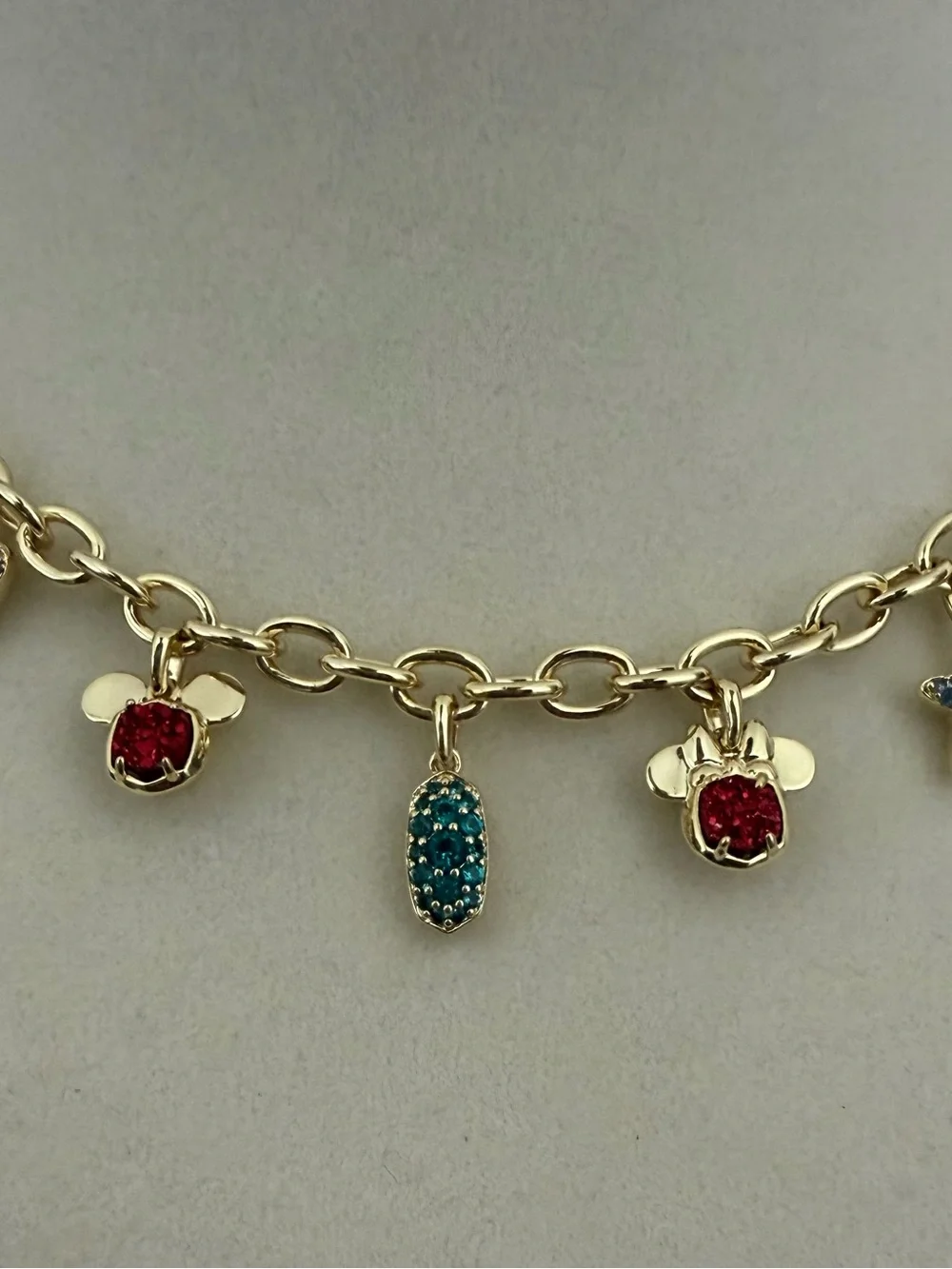 Disney x Kendra Scott Mickey & Minnie Gold Charm Necklace NWT